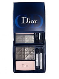 A breakthrough makeup innovation introduced by Dior: an unparalleled sliding compact that reveals a 3-color eyeshadow palette to get catwalk smoky eyes in 3 easy steps. The smart palette features soft powdery textures for an effortless and made-to-measure smoky eyes effect. The extremely bendable base perfectly preps and colors the eyelid, while the eyeshadow duo offers different effects: more matte for a natural ready-to-wear style or more shiny for a glamorous couture style. 