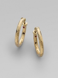From the Martellato Collection. Soft, romantic grooves put a vintage texture to classic, 18k yellow gold hoops. 18k yellow gold Diameter, about 1 Hinge close Made in Italy 