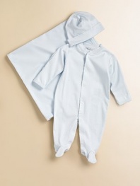 Wrap your little one in warmth with the softest pima cotton, finished with tonal scallop trim.27½W X 27½H Pima cotton Machine wash Imported