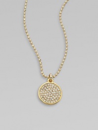 Add a little sparkle with this brilliant pavé rhinestone pendant on a ball link chain. RhinestonesGoldtone brassLength, about 16Pendant size, about ½ Toggle closureImported 