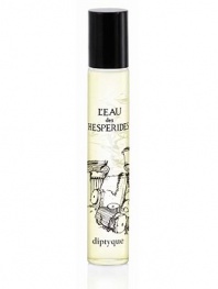 L'Eau de Hesperides Cologne in a discreet and elegant limited edition roll-on applicator. The metal ball intensifies the fresh nature of the Cologne, leaving a delicately dosed scented veil on the skin. L'Eau de Hesperides is a playful, zesty Cologne full of green freshness with a contrasting, provocative touch, with notes of bitter orange, peppermint, and everlasting flower. 0.7 oz. 