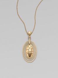 From the Kali Zen Collection. Signature dotted pendant with concentric ovals on a delicate chain link.18K gold Length, about 18 Pendant length, about 2½ Pendant width, about 1 Lobster clasp closure Made in Bali