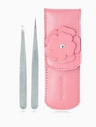 EXCLUSIVELY AT SAKS. Everything you need for tweezing on-the-go, this set includes our famous stainless steel Slant and Point tweezers in a smaller size. These expert tools for expert results feature Tweezerman's signature, award-winning perfectly aligned hand-finished precision tips.