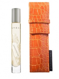 Chantecaille's beautiful signature scents now have convenience and portability. The elegant, silk-screened glass tube arrives in a chic orange pouch. The Indian pink Frangipani blossom, know as The Eternal Perfume in Oriental civilizations, is deeply sensual and spiritual. It is anchored in Exotic Orange and intense Vanilla. 0.26 oz.