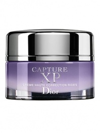 Capture XP Ultimate Wrinkle Correction Crème Capture XP is Dior's wrinkle-smoothing skincare collection that preserves and restores the density beneath each wrinkle. The unique Dior ingredient complex works in the epidermis to revitalize the potential of youth preserving cells to plump the skin and rebuild lost density. In the dermis it promotes the synthesis of hyaluronic acid. Wrinkles are immediately smoothed and are intensely reduced after one month. 1.69 oz.