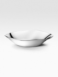 Mirror-polished stainless steel's mercury-like surface lends a fluid finish to this elegant, occasional bowl. From the Liquid CollectionStainless steel3H X 6¼ diam.Dishwasher safeImported