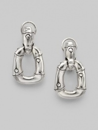 From the Bamboo Collection. Chunky doorknocker earrings display the distinctive look of bamboo with the unique Hardy touch. Sterling silver Drop, about 1¼ Width, about ¾ Post-and-hinge back Made in Bali