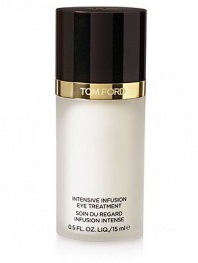 Tom Ford's secret to youthful and mesmerizing eyes: a revitalizing, balmy cream infused with the Tom Ford Infusing Complex. It increases cellular energy and helps maintain the delicate skin around the eyes while nourishing, hydrating and firming the look of the skin and softening fine lines. Eyes instantly brighten; puffiness and dark circles appear diminished.