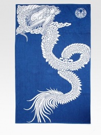 EXCLUSIVELY AT SAKS.COM. An exotic dragon motif extends the length of this soft cotton towel with a lightly textured jacquard pattern. Contrast image on the reverseClean edges40 X 70CottonMachine washImported