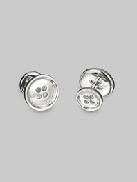 Classic button shapes lend a handsome sartorial touch to polished sterling silver links. Sterling silver About ¾ diam. Made in USA 