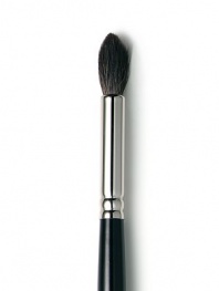 A natural brush with soft, medium-length bristles formed at a slight point to be used ideally in the crease of the eye. The Pony Tail Brush has softer and longer bristles to allow less intense layering of color and more control for blending. The bristles superior strength allows easy maneuvering of product for incredible placement. 