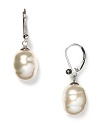 Majorica 12mm baroque grey pearl drop earrings are beautifully crafted using organic man made pearls from Mallorca, Spain. An updated classic. Sterling silver and 14 karat post. Clasp closure for pierced ears. 1.5 drop.