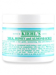 MiIk, Honey and Almond Scrub, a very gentle and moisturizing deep pore cleanser, contains the highest quality almond grains and a rich honey base. For dry or normal skin. 6.0 oz. 