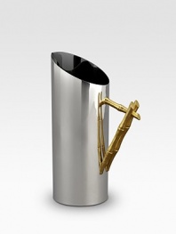 A modern statement in style combines organic elements with a sleek, stainless steel silhouette. Each bamboo accent is hand-gilded with 24k gold and soldered with sterling silver. From the Bambou CollectionStainless steel with 24k goldplate40-oz. capacity11H X 5 diam.Hand washImported