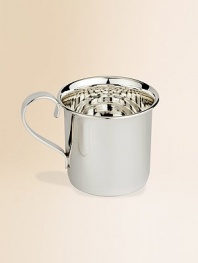 Gleaming sterling silver cup is practical today and a keepsake forever, destined to be passed down through generations. 7.1 oz capacity 2¾H X 2¾ diam Made in Spain