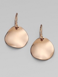Simple, undulating discs, evoking the delicate wavy shape of a rose petal, in sterling silver and 18k gold, finished in polished 18k rose goldplating.18k gold and sterling silver with 18k rose goldplatingDrop, about 1Ear wireImported