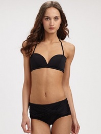 EXCLUSIVELY AT SAKS. A modern nod to a classic retro design, this swim style features molded cups for shape, underwire for support and flattering gathered, twist details on its stretch bottom.Removable halter strapSeamed, molded cupsPretty self-tie detailsBack clasp closureHigh-waist stretch bottomFully lined80% polyamide/20% elastaneHand washImported