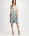 EXCLUSIVELY AT SAKS. This pleated, knee-length chiffon skirt is topped with a soft, knit cotton tee bodice.V necklineShort sleevesPleated skirtFully linedAbout 22½ from natural waistBodice: 80% cotton/20% elastaneSkirt: polyesterDry cleanMade in ItalyModel shown is 5'10 (177cm) wearing US size 4. 