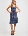 Chic checks lend iconic charm to this sleeveless dress with a flattering Empire waist.Pleat-detail topSleevelessEmpire waistAbout 27 from natural waist63% cotton/37% mulberry silkDry cleanImported Model shown is 5'11 (180cm) wearing US size 4. 