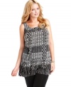 Get your leggings set for Style&co.'s sleeveless plus size top, punctuated by a flounce hem.