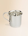 Gleaming sterling silver cup is practical today and a keepsake forever, destined to be passed down through generations. 7.1 oz capacity 2¾H X 2¾ diam Made in Spain