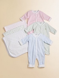 Soft, cozy cotton with allover print on one side and gingham print on the other. One size Cotton; machine wash Imported