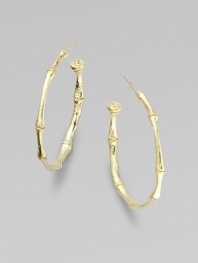 A bamboo hoop in 18K yellow gold for a subtle twist to classic design.18K gold Diameter, about 1 Post backs Made in USA 
