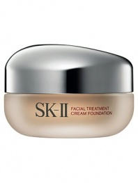 NEW SK-II Facial Treatment Cream Foundation brings you beautiful skin through the effects of Pitera, providing even coverage and a radiant finish in a cream foundation. A single application of this new foundation in the morning creates a radiant, translucent look which lasts through the day's activities, and helps skin stay moisturized and supple avoiding the heavy look of some foundations. 0.7 fl.oz. 
