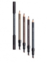 Achieve and maintain perfect brows all day long. Firm pencil precisely draws in individual brows or fills in broad areas. Maintains a just applied look without need for touch up. Brush end blends hairs and pencil for a natural look. Available in 4 shades.Call Saks Fifth Avenue New York, (212) 753-4000 x2154, or Beverly Hills, (310) 275-4211 x5492, for a complimentary Beauty Consultation. ASK SHISEIDOFAQ 