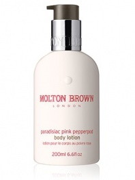 The perfect companion to the black pepper collection, this warm, deeply spiced yet sweet body lotion gel will leave you feeling energized and indulgent. These rich, sensual bath and body products are perfect for every modern woman. 6.6 oz. 