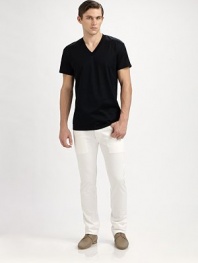 Nothing signals warmer weather better than white jeans; these are cut with slim, modern legs from a denim fabric that's lighter and easier-wearing than most. Five-pocket styleInseam, about 3897% cotton/3% polyurethaneMachine washImported
