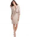 Capture graceful sophistication in this shantung dress and jacket pairing from Tahari.