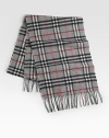 Soft, luxurious cashmere woven in the iconic check pattern.Fringed ends66 x 12Dry cleanMade in Great Britain