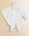 This newborn essential in ultra soft pima cotton is an adorable way to top off baby's look.Cuffed style with scallop trim Pima cotton Machine wash Imported