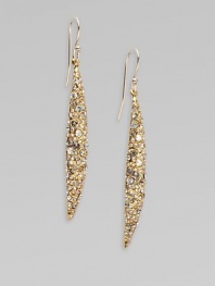 From the Miss Havisham Collection. Dazzling Swarovski crystals encrusted on goldtone spear-shaped drops. Swarovski crystalsGoldtoneDrop, about 2¼14k gold filled French wireMade in USA