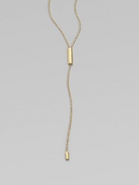 A delicate design with a ball chain strand and a geometric engraved link in 18k gold. 18k goldLength, about 22Slip-on styleMade in Italy