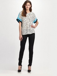 EXCLUSIVELY AT SAKS. A bold geometric print lends a modern touch to this breezy dolman top.ScoopneckDropped shouldersDolman sleevesPullover styleAbout 27 from shoulder to hemPolyesterDry cleanImportedModel shown is 5'9 (175cm) wearing US size Small.