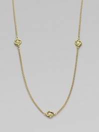 From the Chain Collection. This 18k yellow gold chain is dotted with sparkling diamonds.Diamonds, 0.21 tcw 18k yellow gold Length, about 18 Lobster clasp Imported