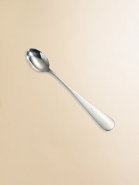 A stunning baby spoon in polished sterling silver is practical today and a keepsake later, destined to be passed down through generations. 6 long Made in SpainFOR PERSONALIZATIONSelect a quantity, then scroll down and click on PERSONALIZE & ADD TO BAG to choose and preview your monogramming options. Please allow 2 weeks for delivery.