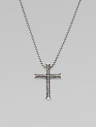 A handsome, utterly modern cross in pure sterling silver. Sterling silver Pendant, about 1½ long Necklace, about 20 long Imported 