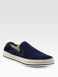 Carefree, easy slip-on style crafted in soft suede-velour.Suede upperLeather liningRubber soleImported