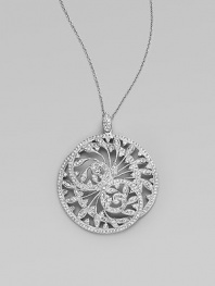 EXCLUSIVELY AT SAKS. A lyrical vine design, delineated in pavé Swarovski crystals, creates this radiant pendant, on a delicate chain. Crystals Rhodium plated Chain length, about 16 with 2 extender Pendant diameter, about 1¾ Lobster clasp Imported