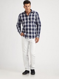 Cotton basic tailored in a freshly modern plaid statement.ButtonfrontCottonMachine washImported