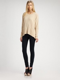 Oversized cotton crewneck has flattering asymmetrical seaming and a modern hi-low hem. Ribbed crewneckDropped shouldersLong sleevesHi-low hemCottonMachine washMade in USAModel shown is 5'10 (177cm) wearing US size 4.