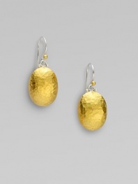 Radiant 24k goldplated sterling silver with a stunning textured finish. 24k goldplated sterling silverDrop, about 1½Hook backImported 