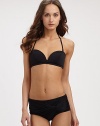 EXCLUSIVELY AT SAKS. A modern nod to a classic retro design, this swim style features molded cups for shape, underwire for support and flattering gathered, twist details on its stretch bottom.Removable halter strapSeamed, molded cupsPretty self-tie detailsBack clasp closureHigh-waist stretch bottomFully lined80% polyamide/20% elastaneHand washImported