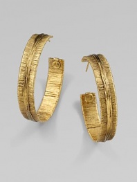 EXCLUSIVELY AT SAKS.COM. Richly textured with an organic look, these golden hoops have the sculptural appearance of wrapped and tied threads.GoldplatedDiameter, about 2Post backMade in France