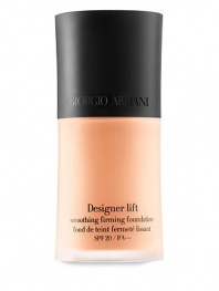 Armani's latest foundation features ten shades of a smoothing and firming fluid foundation with SPF 20.The Armani unique Stretching Micro-fil™ technology drapes the face with an ultrafine micro-lifting matrix. This elastic matrix seals in a high concentration of exclusive emollients and velvet filters that immediately stretch, soften and firm the skin surface. 