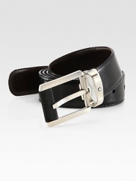 Versatility is key with this smooth, reversible leather style with palladium-plated buckle, with logo detail.LeatherAbout 1¼ wideImported