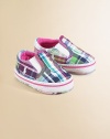 Vibrant plaid cotton canvas slip-ons, embroidered with signature polo ponies.Slip-on styleCanvas upperCotton liningCanvas solePadded insoleImported